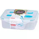 Ételhordó MagicHome, szögletes, 1,5 l, villaval és csatornával, 22 x 15,2 x 7,6 cm