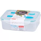 Ételhordó MagicHome, szögletes, 1,5 l, villaval és csatornával, 2 rekesszel, 22 x 15,2 x 7,6 cm