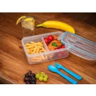 Ételhordó MagicHome, szögletes, 1,5 l, villaval és csatornával, 2 rekesszel, 22 x 15,2 x 7,6 cm