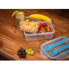 Ételhordó MagicHome, szögletes, 1,5 l, villaval és csatornával, 2 rekesszel, 22 x 15,2 x 7,6 cm