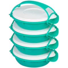   Ételhordó MagicHome, kerek, 4 részes, 4 x 1 l, színes, 22,4 x 20,5 x 29,5 cm