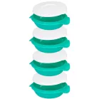 Ételhordó MagicHome, kerek, 4 részes, 4 x 1 l, színes, 22,4 x 20,5 x 29,5 cm