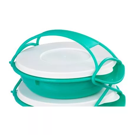 Ételhordó MagicHome, kerek, 4 részes, 4 x 1 l, színes, 22,4 x 20,5 x 29,5 cm