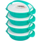Ételhordó MagicHome, kerek, 4 részes, 4 x 1 l, színes, 22,4 x 20,5 x 29,5 cm
