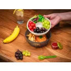 Ételhordó MagicHome, kerek alakú, 1,2 l, villaval/kanállal, 21,1 x 9,7 cm