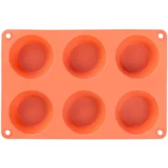   MagicHome sütőforma, 6 db muffin, szilikon, piro, 23,7 x 16 x 3 cm