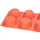 MagicHome sütőforma, 6 db muffin, szilikon, piro, 23,7 x 16 x 3 cm