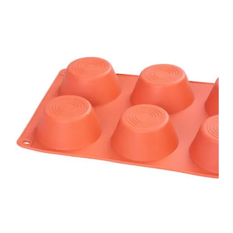 MagicHome sütőforma, 6 db muffin, szilikon, piro, 23,7 x 16 x 3 cm