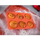 MagicHome sütőforma, 6 db muffin, szilikon, piro, 23,7 x 16 x 3 cm