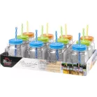 MagicHome üvegpohár szívószállal, színes tetővel, 480 ml