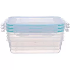   Ételhordók MagicHome, négyzet, Clip, 3db-os szett, 15,5x21,5x7,5 cm