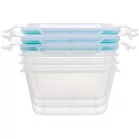 Ételhordók MagicHome, négyzet, Clip, 3db-os szett, 0,6 lit., 13,5x13,5x7,5 cm