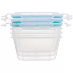   Ételhordók MagicHome, négyzet, Clip, 3db-os szett, 0,6 lit., 13,5x13,5x7,5 cm