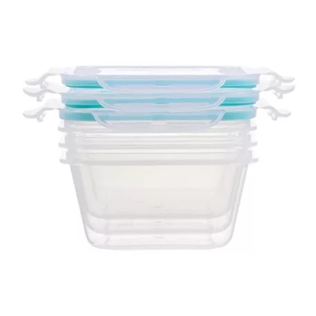 Ételhordók MagicHome, négyzet, Clip, 3db-os szett, 0,6 lit., 13,5x13,5x7,5 cm