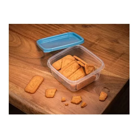 Ételhordók MagicHome, négyzet, Clip, 4db-os szett, 0,6 lit., 14,3x14,3x5,8 cm