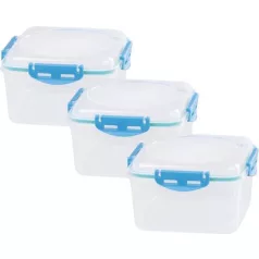   Ételhordók MagicHome, négyzet, Clip, 3db-os szett, 1,2 lit., 17x17x12,6 cm