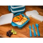 Ételhordó MagicHome, 3 db, evőeszközzel, 4x0,8 lit, 16x19,5x26 cm