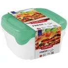 Curver® Set Ételhordozó doboz, 3x0,8L, menta/szürke/barack színkeverék, 15,5x15,5x11 cm