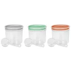 Curver® DRY FOOD fűszer tároló, 1 literes, mérőpohárral, menta/szürke/barack színkeverék, 13x12 cm