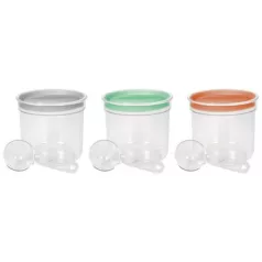   Curver® DRY FOOD fűszer tároló, 1 literes, mérőpohárral, menta/szürke/barack színkeverék, 13x12 cm