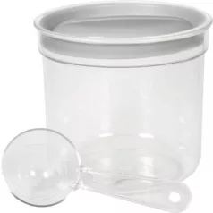   Curver® DRY FOOD fűszer tároló, 1 literes, mérőpohárral, menta/szürke/barack színkeverék, 13x12 cm