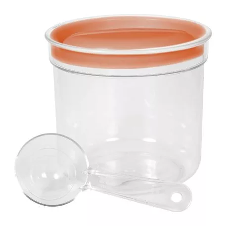 Curver® DRY FOOD fűszer tároló, 1 literes, mérőpohárral, menta/szürke/barack színkeverék, 13x12 cm