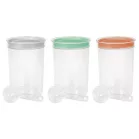 Curver® DRY FOOD fűszer tároló, 1,7 literes, mérőpohárral, menta/szürke/barack színkeverék, 13x19 cm