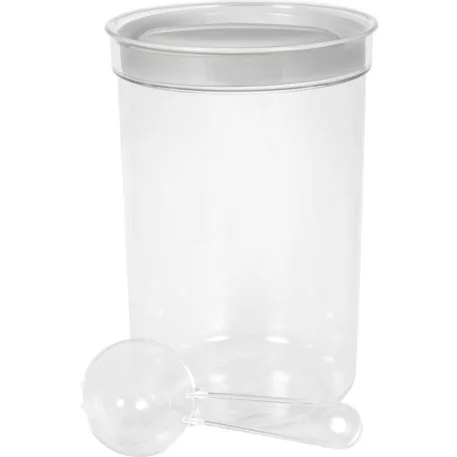 Curver® DRY FOOD fűszer tároló, 1,7 literes, mérőpohárral, menta/szürke/barack színkeverék, 13x19 cm