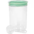 Curver® DRY FOOD fűszer tároló, 1,7 literes, mérőpohárral, menta/szürke/barack színkeverék, 13x19 cm