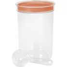 Curver® DRY FOOD fűszer tároló, 1,7 literes, mérőpohárral, menta/szürke/barack színkeverék, 13x19 cm