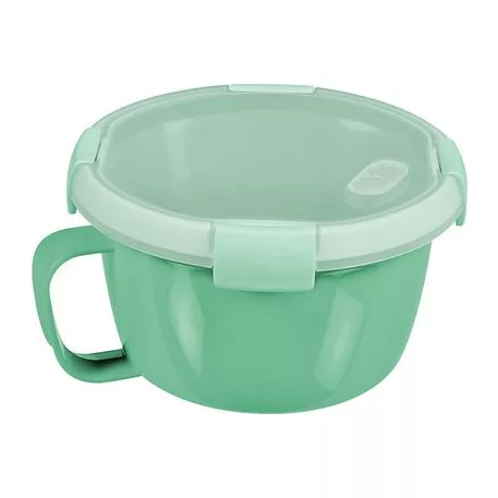 Curver® Ételhordó doboz 0,9 literes, fogantyúval, menta/szürke/barack színkeverék, 17x10 cm