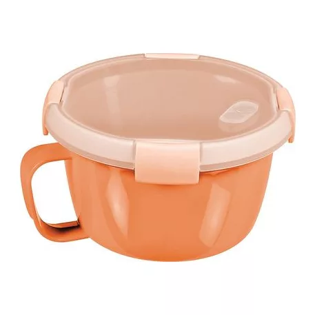 Curver® Ételhordó doboz 0,9 literes, fogantyúval, menta/szürke/barack színkeverék, 17x10 cm