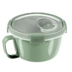   Curver® SMART TO GO ECO Műanyasedény , 0,9 literes, puha zöld, 9,6x15,7x15,7 cm, fogantyúval