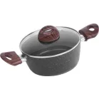 Edény MagicHome Black Marble Line, 20 cm, 2200 ml, fedővel