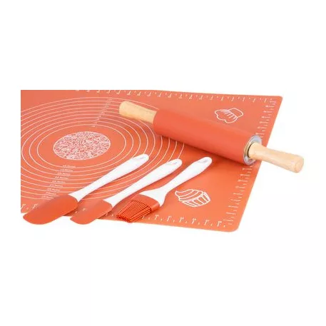 Sütőkészlet MagicHome, 5 db-os készlet, szilikon ecset, 2x spatula, sodrófa, alátét