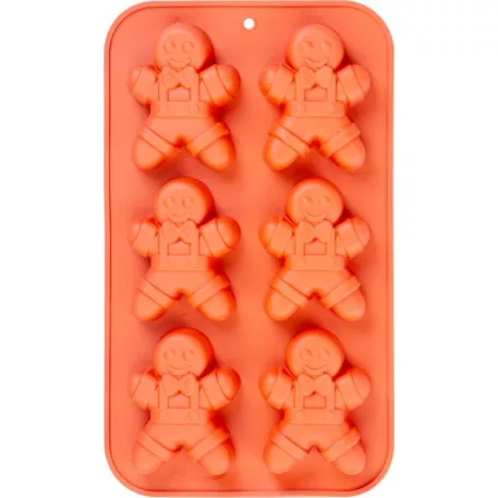 MagicHome forma, sütéshez, karácsonyi, szilikonos, mézeskalácsos, 29,5x17,5x2,7 cm, 6 db