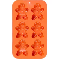   MagicHome forma, sütéshez, karácsonyi, szilikonos, mézeskalácsos, 29,5x17,5x2,7 cm, 6 db