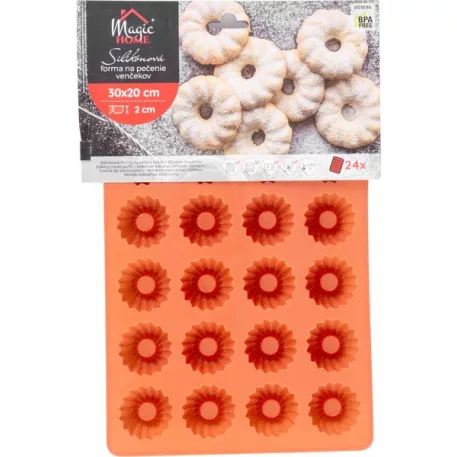 Forma MagicHome, sütéshez, szilikon, 24 fánkhoz, 30x20x2 cm