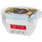 MagicHome Lunchbox szett YH376, 3 db, 1000 ml, 189x131x77 mm