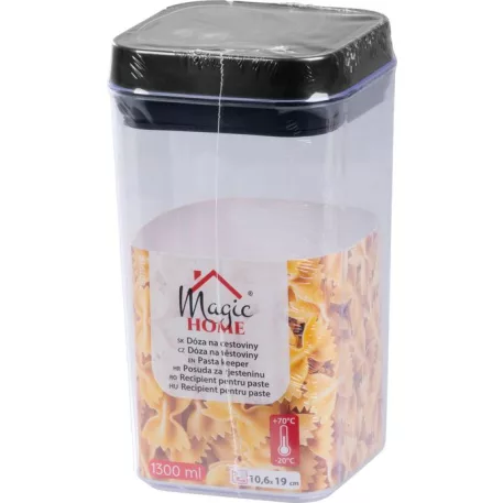 Edény MagicHome, szilikon tömítéssel, 1300 ml, 106x106x190 mm, egymásra rakható