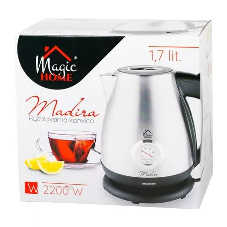 Vízforraló MagicHome, Madira, 1850-2200 W, 230 V, 50 Hz, 1,7 l, hőmérővel