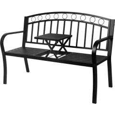 PEGI kerti pad asztallal, fém 127x53x84 cm