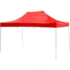   FESZTIVÁL 45 kerti sátor, 3 x 4,5 m, piros, profi, UV-álló ponyva, standalfalak nélk