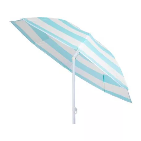 DALIA napernyő 180 cm, 32/32 mm, dönthető csuklóval, türkiz-fehér, strand
