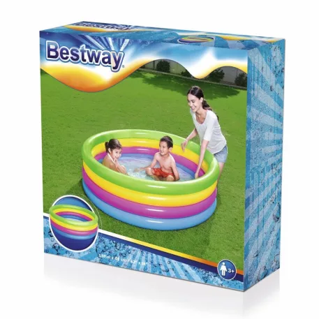 Bestway 51117 Medence, 157x46 cm, Felfújható, Szivárványos