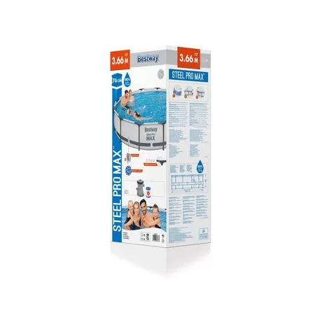Bestway® Steel Pro MAX medence, 56416, szűrő, szivattyú, 3,66 x 0,76 m