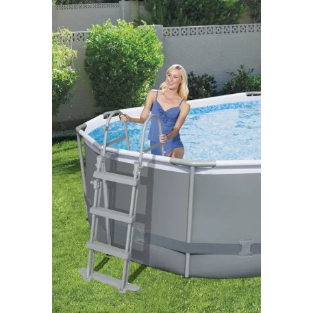 Bestway Power Fém, 424x250x100 cm, Szűrő, Szivattyú, Létra
