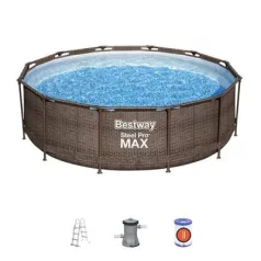   Bestway Fém Pro Max Deluxe Sorozat, 366x100 cm, Szűrő, Létra