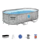 Medence Bestway Power Steel Vista, Vista Series, 427x250x100 cm, Szűrő, Létra, Ponyva, Chemconnect