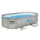 Medence Bestway Power Steel Vista, Vista Series, 427x250x100 cm, Szűrő, Létra, Ponyva, Chemconnect